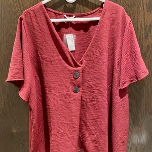 Penningtons flutter sleeve top 2X (fits 3-4X)